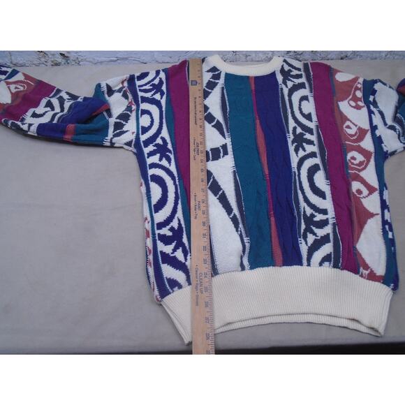 Coogi Style 3D Crewneck Sweater Sz Large Men’s Vintage Hip Hop American Priority - Picture 7 of 12